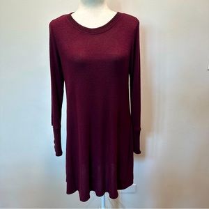 Fortune+Ivy Nimah Cozy Hacci Dark Purple Long Sleeve Dress Women’s Size Medium